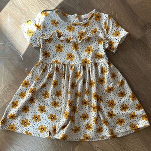 LITTLE LASS Baby Girl Short Sleeve Floral Ruffle Detail Dress